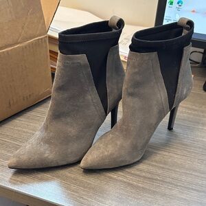 Jones New York Gray and Black Heeled Boots